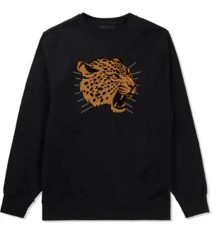 Jaguar Print Mens Crewneck Sweatshirt